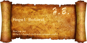 Hegel Botond névjegykártya
